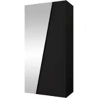 Mirjan 24 Kleiderschrank Zen 100 1L, Kleiderschrank, Garderobe mit Spiegel (Farbe: Schwarz / Schwarz + Schwarz, Größe: 100 cm)