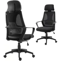 Vinsetto Bürostuhl mit Wippfunktion Drehstuhl 64 x 55 x 126H cm Schwarz