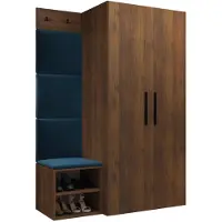 Mirjan 24 Garderoben-Set Medi IV, Schuhschrank, Kleiderhakenbrett, 4x Paneel 42x42, 2 Kleiderhaken (Farbe: Nuss Warmia, Manila 26)