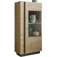 Furn.Design Kommode "Louna" in Eiche und grau Vitrine mit Soft-Close 72x154 cm