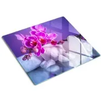 Tulup GLASPLATTE 60x52 cm Orchidee und Herz