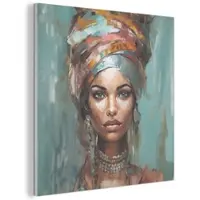MuchoWow AKUSTIKBILD Frau - Kunst - Schmuck - Porträt Akustikpaneele 90x90 cm