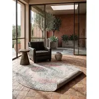 KADIMA DESIGN Outdoor-Teppich 120x120 cm Rund Pink Rundteppich Balkon Garten Outdoor LIMMAT |