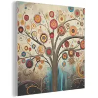 MuchoWow AKUSTIKBILD Baum - Baum des Lebens - Farbe Akustikpaneele 90x90 cm