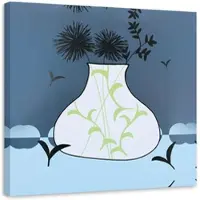 Feeby BILD, Zeichnung von Blumen in einer Vase 30x30cm