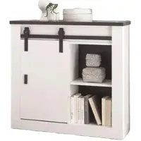 Furn.Design AKTENSCHRANK weiß Pinie, anthrazit Landhaus, Büro Kommode 93 x 91 cm