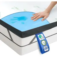 KomfortKissen Premium Komfort Gel Topper 100x200cm, H2 H3 Matratzentopper mit 7cm Gel-Memory-Schaum, Matratzenauflagen mit abnehmbarem Bambusbezug, mit 3D-Luftstrom