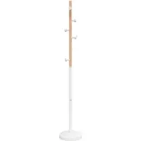 Helloshop26 - Praktischer Standgarderobe 177 x 30 cm mit 6 Haken im modernen Stil für den Flur aus weißem Eisen