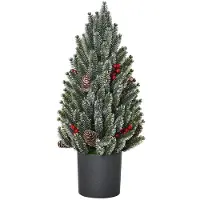BellaFurn Künstlicher Weihnachtsbaum 50 cm mit Schnee | Farbe: Grün | Abmessungen: 27x27x47 cm