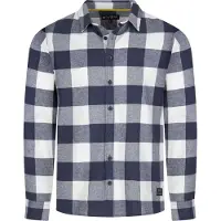 Riverso Flanellhemd Herren langarm Kariert Regular Fit RIVArne - Navy-White - 5XL