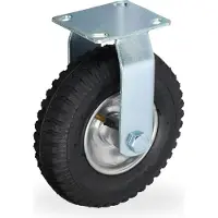 Relaxdays Bockrolle, 2.50-4, Traglast 120 kg, Gummi, Stahlplatte, luftbereift, Schwerlastrad, Gummirolle, schwarz/silber