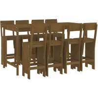 vidaXL 9-tlg. Gartenbar-Set Honigbraun Massivholz Kiefer