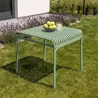 Di volio Gartentisch LIWIO - Outdoor Tisch 80x80 cm, wetterfester Balkontisch aus Metall (Grün)