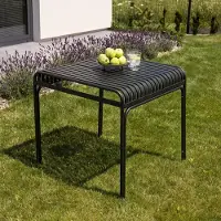 Di volio Gartentisch LIWIO - Outdoor Tisch 80x80 cm, wetterfester Balkontisch aus Metall (Schwarz)