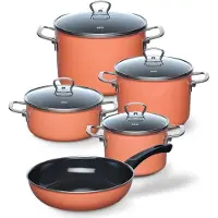 Riess NOUVELLE PUR Emaille Kochgeschirr-Set 5-tlg Orange