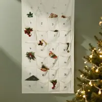 Sonstiges Adventskalender zum Befüllen Stoff 2026 mit 24 Taschen wiederverwendbar 120x70 cm
