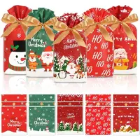 Sonstiges Plätzchenbeutel 50 Stück Kunststoff mit Kordelzug 15 x 23 cm für Weihnachtsfeier gemischt
