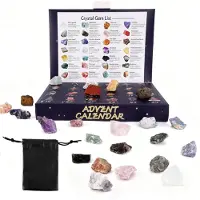 Sonstiges Adventskalender Edelsteine 2026 24 Tage Countdown mit Aufbewahrungstasche
