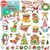 Sonstiges Diamond Painting Adventskalender 2026 Mädchen 24 Anhänger Schlüsselanhänger 50 Aufkleber Weihnachten