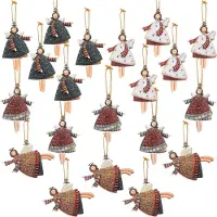 Sonstiges Weihnachtsanhänger Engel Holz 40 Stück Adventskalender Baumschmuck 6 cm