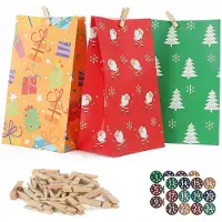 Sonstiges Adventskalender zum Befüllen 2026, 24 DIY Kalender mit Aufklebern und Holzklemmen
