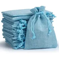 Sonstiges Jutesäckchen Aquamarin 24 Stück 10 x 14 cm