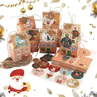 Sonstiges Adventskalender zum Befüllen 24 Boxen mit Anhängern & Aufklebern 7x5x11cm
