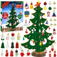 Sonstiges Adventskalender Weihnachtsbaum Holz 24 Tage Countdown 29 Ornamente Kinder