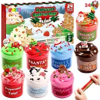 Joyin Adventskalender Schleim 24 Tage Weihnachtskalender Dessert-Thema Geschenk für Kinder