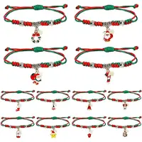 Sonstiges Weihnachtsarmbänder 12 Stück Adventskalender Schmuck Einstellbar Leuchtend Rot Grün