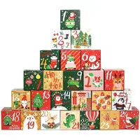 Sonstiges Adventskalender zum Befüllen 24 Schachteln Weihnachtsmotive 7x7x7 cm