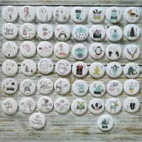 Sonstiges Adventskalender Zahlen Buttons 1-25 zum Basteln, 2 Sets, Ø 3,17 cm, mit Nadel