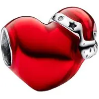 Sonstiges Bead Charm Kirschblüten Metallisches rotes Weihnachtsherz für Damen