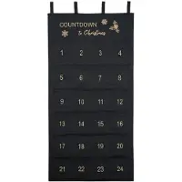 Sonstiges Adventskalender zum Befüllen Stoff 24 Taschen Schwarz 102x51cm oder 118x58cm