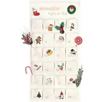 Sonstiges Adventskalender zum Befüllen aus Stoff, 24 Taschen, Wandteppich, bunt, 102x51 cm