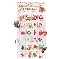 Sonstiges Adventskalender zum Befüllen Stoff mit 24 Taschen 102x51cm bunt