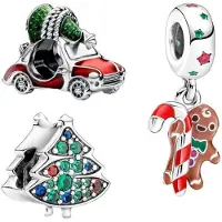 Sonstiges Kirschblüten Bead Charms für Damen silber / schwarz