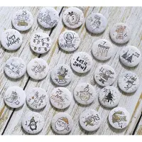 Sonstiges Adventskalender Zahlen Buttons 25 Stück Ø 32 mm Weihnachtsmotive