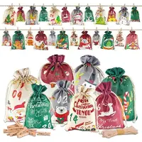 Sonstiges Adventskalender zum Befüllen 2026 Kinder 24 Stück Stoffbeutel DIY Weihnachtskalender Wiederverwendbar 2 Größen