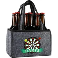 Sonstiges Flaschentasche 6 Flaschen aus Filz mit Aufdruck "Darts" 24x15x15cm
