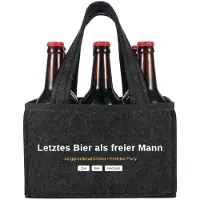 Sonstiges Filztasche JGA Männer dunkelgrau 24x15x15 cm robust wiederverwendbar
