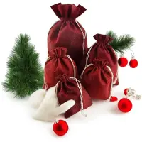 Sonstiges Jutesäckchen Rot 25 Stück 13x18cm Adventskalender Geschenksäckchen mit Kordelzug