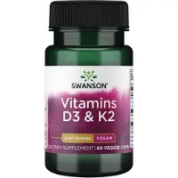 Swanson Health Vitamin D3 2000 IE & K2 75 mcg 60 vegetarische Kapseln