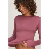 Hunkemoller Super Soft Shirt aus Kaschmir-Mix mit U-Boot-Ausschnitt Rosa