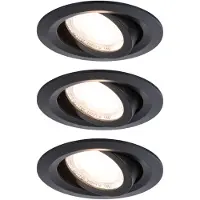 Paulmann LED-Einbauleuchte Fixed 3er Set 585 lm Ø 8,2 cm warmweiß schwarz