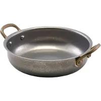 Genware Vintage Steel Runde Servierschale 15,5 x 4 Cm