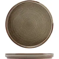 Genware Terra Porcelain Grey Flache Präsentationsplatte 25 Cm