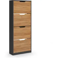 Vicco Schuhkipper Luca, Anthrazit/Goldkraft Eiche, 59 x 146 cm mit 4 Kippfächern