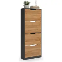 Vicco Schuhkipper Luca, Anthrazit/Goldkraft Eiche, 59 x 146 cm mit 4 Kippfächern