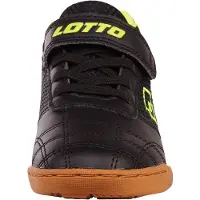 Lotto Lifes Kinder-Sportschuh-Indoorschuh-Hallenschuh WHIZZER K Schwarz-Weiß-Gelb, Farbe:schwarz, EU Größe:32